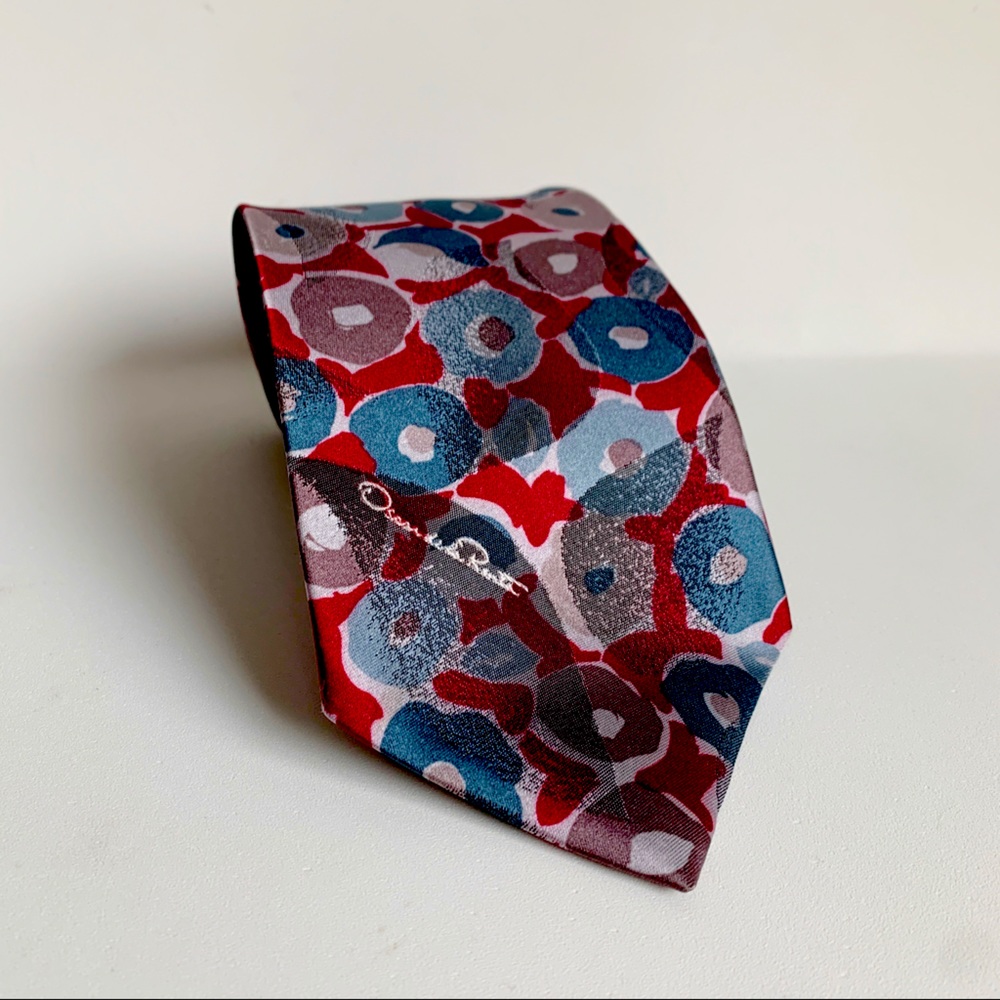 Oscar de la Renta Floral Necktie Silk Blend
